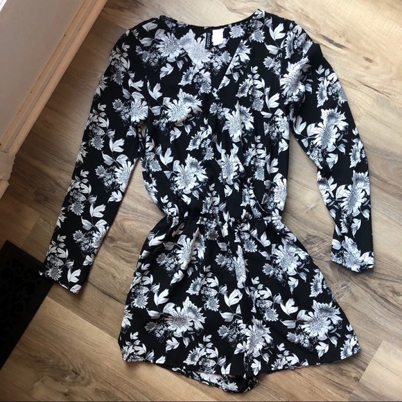 H&M Pants - Floral print long sleeve romper